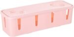 Plug Socket Dust Safety Box Pink Cable Hider Box for Storage and Organization of Cords Wires and Cables for Desk and Home Use