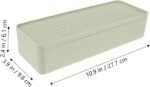 Plastic Cord Storage Box with Lid Desktop Wire Organizer for Home Office Dorm Capacity with Compartment Design Avocado