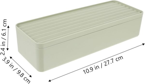 Plastic Cord Storage Box with Lid Desktop Wire Organizer for Home Office Dorm Capacity with Compartment Design Avocado