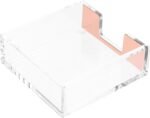 Transparent Acrylic Desktop Storage Box Countertop Storage Rack Memo Pad Dispenser Clear Notepad Holder Note Pads Container Desktop Notepad Holder Memo Pad Holder