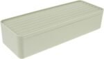 Plastic Cord Storage Box with Lid Desktop Wire Organizer for Home Office Dorm Capacity with Compartment Design Avocado
