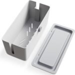 Cable Management Box - Cord Organizer with Child Proof Lock - Cord Hider to Conceal Wires,Power Strips from TV,Computer,Desk and Babies - 12 X 5.25 x 5.25 (Gray)