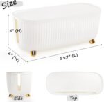 2 Pack Cable Management Box, White Cord Hider Organizer Box with Lid, 13.7''L x 6''W x 5''H Power Strips Hider Concealer for Desk TV Computer USB Hub System