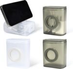 4 Pcs Data Cable Storage Box, Qtip Holder Travel Case Portable Hair Tie Holder Hair Tie Container Hair Tie Holder Travel , Charger Organizer Case for Data Cables,Headphones (Multicolour)