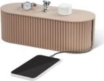 Cable Management Box Large Cable Organizer Box for Power Strips, Surge Protectors, Chargers, Adapters, TV Computer Wires Cable Hider Organizer Box with Cable Ties，Clip Holders - Khaki