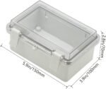 Junction Box ABS Plastic Dustproof Waterproof IP65 Electrical Boxes Hinged Shell Outdoor Universal Project Enclosure Clear Cover with 2 Cable Glands 5.9 x 3.9 x 2.8 inch (150x100x70 mm)
