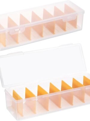 2 Pack Clear Cable Organizer Box with Lid, Plastic Cord Organizer Box with 16 Wire Ties, Stackable Office Desk Organizers, Electronics Organizer for Office,Home,Desk Accessories Storage (2)