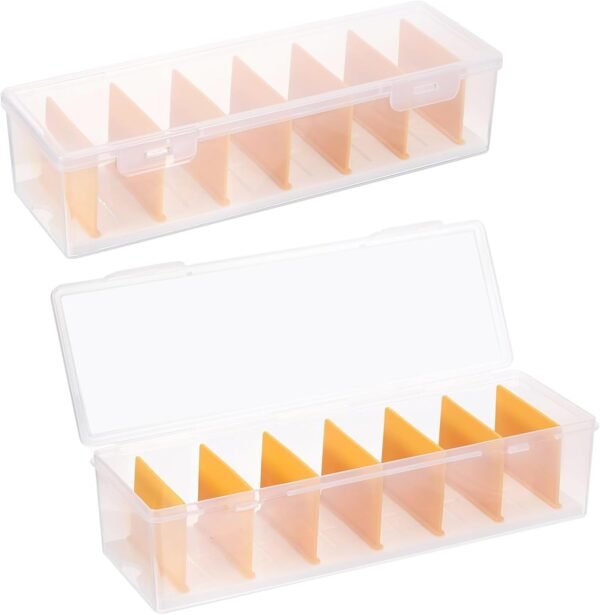2 Pack Clear Cable Organizer Box with Lid, Plastic Cord Organizer Box with 16 Wire Ties, Stackable Office Desk Organizers, Electronics Organizer for Office,Home,Desk Accessories Storage (2)