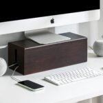 Large Cable Management Box-Stylish Wire Organizer, Wire Concealer and Wire Management Box-Wire Management Box with Protective Sleeve (Brown)