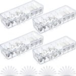 4 Pcs Cable Organizer with 40 Wire Ties, Clear Plastic Cord Charger Storage Box with Clear Lid for Home Office Desk Organization and Accessories