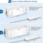 Cable Management Box White, 2Pack Cord Organizer Box - Extra Large and Medium Size, Cord Hider Box to Conceal Power Strips on Desk or Floor, Made from Electrically Safe ABS Material
