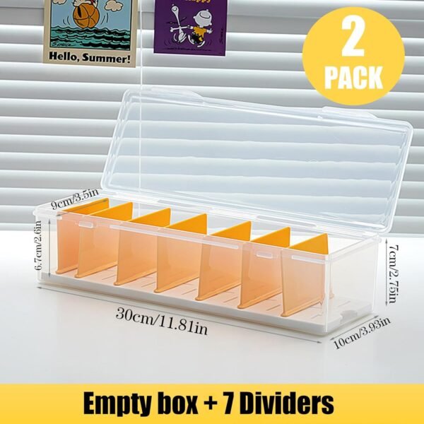 2 Pack Clear Cable Organizer Box with Lid, Plastic Cord Organizer Box with 16 Wire Ties, Stackable Office Desk Organizers, Electronics Organizer for Office,Home,Desk Accessories Storage (2)