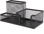 Metal Wired Mesh Design Multifunctional Desk Organizer,Desk Tidy,Pen Holder,Card Case,Storage Box for Home Office Desktop Decration