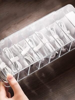 1 PCS Storage Cable Box Hub Finishing Box Desktop Data Cable Box Nail Jewelry Box Storage Box