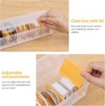 Clear Cable Organizer Box with Lid, Plastic Charger Cable Cord Storage Organizer, Office Desk Organizers, Multifunctional Accessories Storage for Home Drawer Office, Stackable, Clear