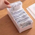 Cable Organizer Storage Box with 7 Wire Ties,Desktop Cable Management Box with Switch, Power Cord Organizer for Office,Home,Desk Accessories Storage Stationery Supplies（Clear）