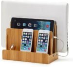 Multi-Device Charging Station Dock & Organizer - Multiple Finishes Available. for Laptops, Tablets, and Phones - Strong Build, Eco-Friendly Bamboo