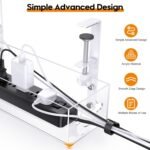 Acrylic Under Desk Cable Management Tray,  Neat and Smooth Cable Organizers with Clamp for Wire Management,2 Hole Under Desk Storage, Clear