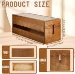 48 Pcs Wooden Cable Management Box Cable Organizer Box Set Power Strip Holder Cord Hider Clip Adhesive Management Ties Cord Sleeves for Desktop Home Office(Brown,Large)