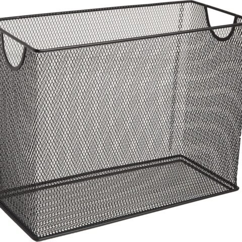 Mesh Steel Desktop Hanging File Holder, Letter Size, 12.4" x 9.53" x 5.5", Black